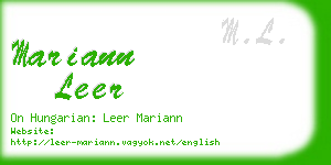 mariann leer business card